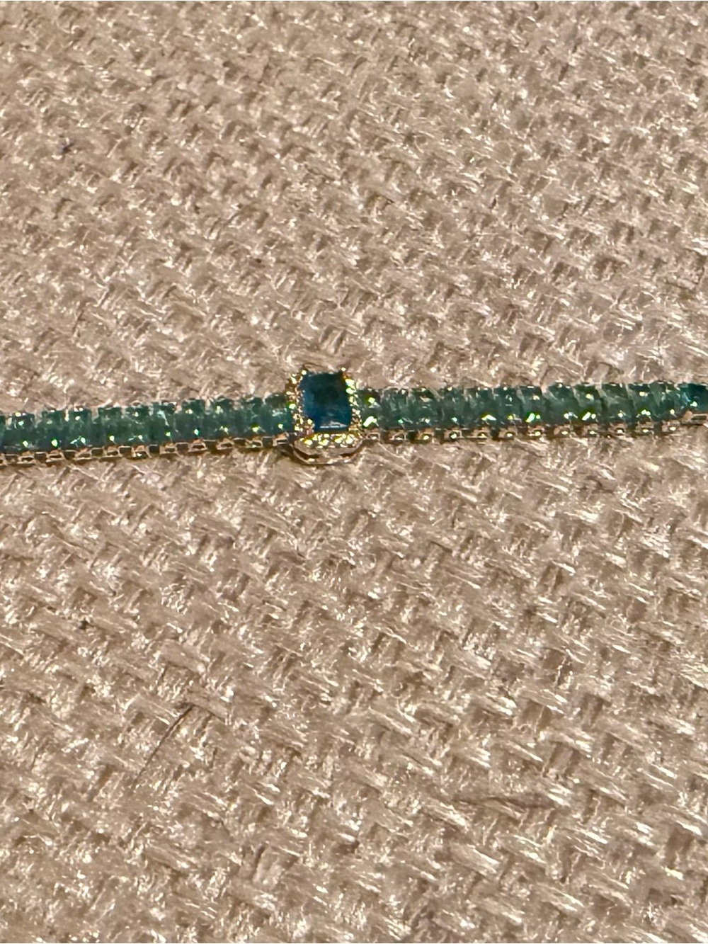 Gold-Plated Green Gem Tennis Bracelet - Women Jewelry